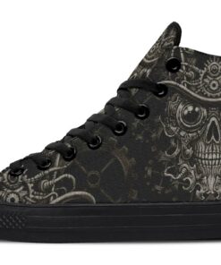 steampunk skull high top canvas shoes