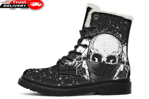 street painter faux fur leather boots