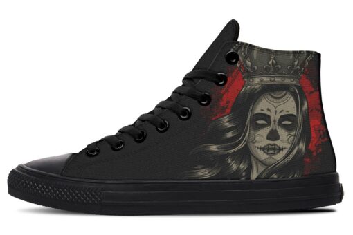 sugar skull woman queen high top canvas shoes