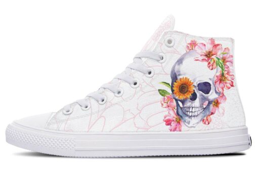 sunflower eye skull high top canvas shoes