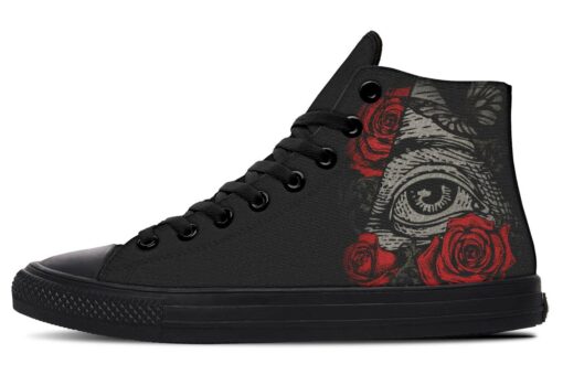 tattoo eye high top canvas shoes