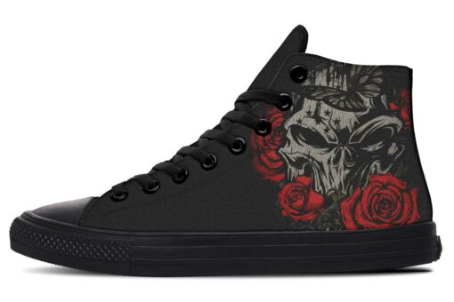 tattoo punisher high top canvas shoes