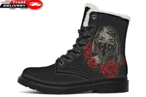 tattoo sexy faux fur leather boots