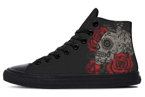 tattoo sugar skull high top canvas shoes