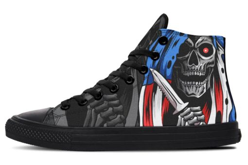 terminator eye skull high top canvas shoes