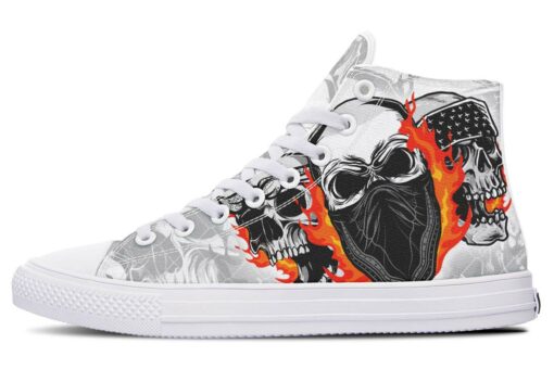 the three gansta skulls high top canvas shoes