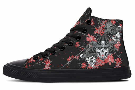 three skull warriors high top canvas shoes