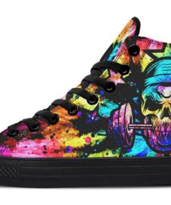 tie dye gym addict high top canvas shoes