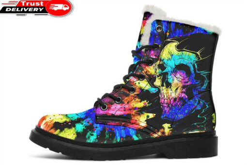 tie dye is awesome faux fur leather boots