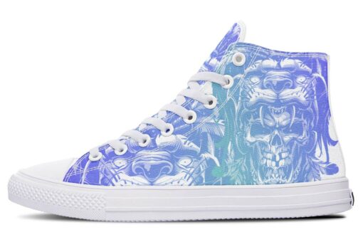 tiger skull chief high top canvas shoes