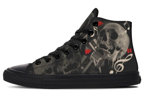 treble clef skull high top canvas shoes