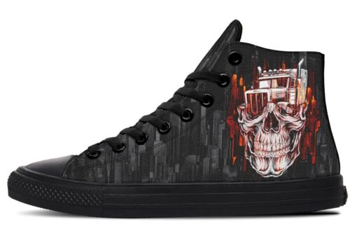 truck skull high top canvas shoes
