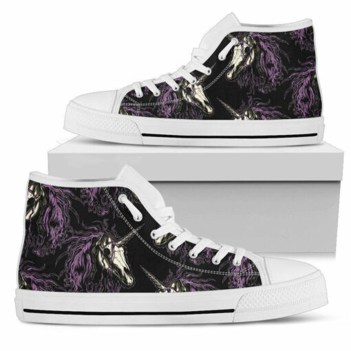 unicorn skull head unisex high top canvas shoes