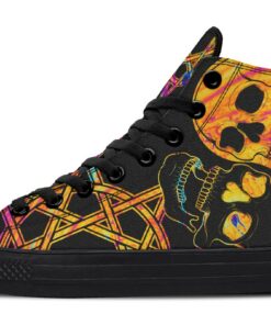 upside down skull ghost high top canvas shoes