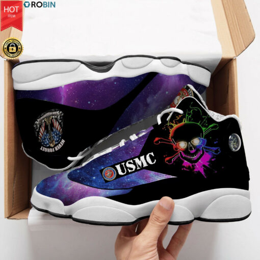 us marine corps veteran skull air jordan 13 sneakers jd13 shoes