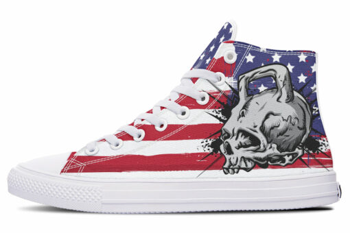 usa skull kettlebell high top canvas shoes
