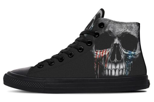 usa tears skull high top canvas shoes