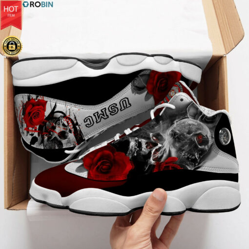 usmc veteran rose skull air jordan 13 sneakers jd13 shoes