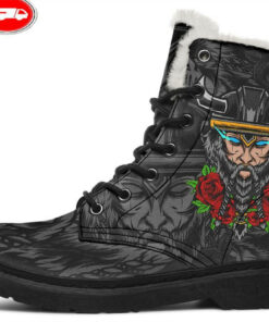 viking and rose faux fur leather boots
