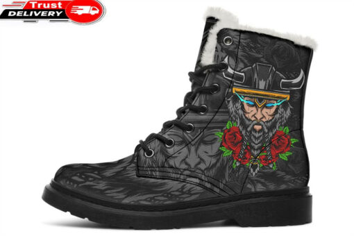 viking and rose faux fur leather boots