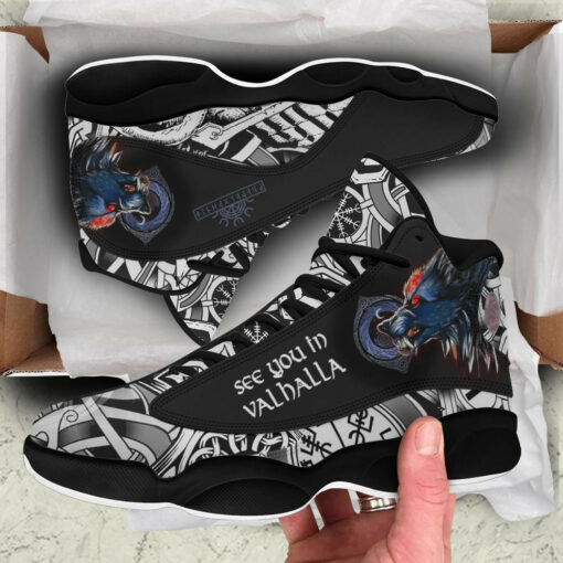 viking fenrir wolf 3d high top sneakers shoes womensmens a27