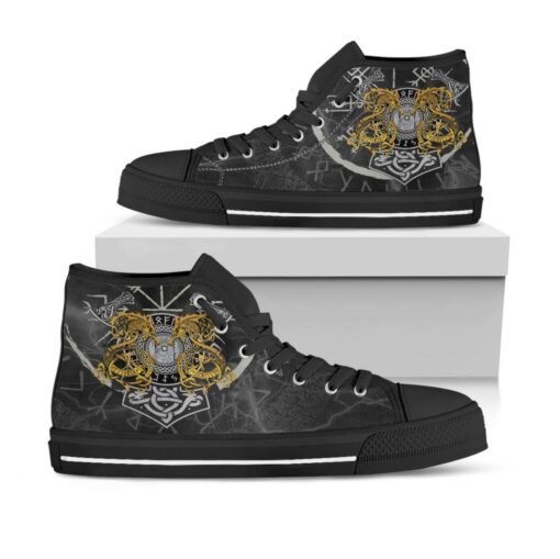 viking high top shoe viking dragon shield norse