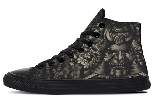vintage kabuto mask high top canvas shoes