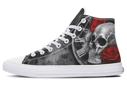 vintage roman clock high top canvas shoes