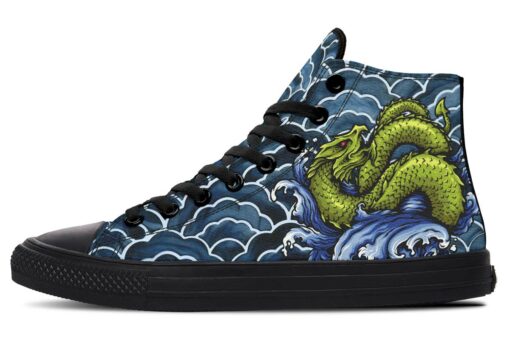water dragon high top canvas shoes