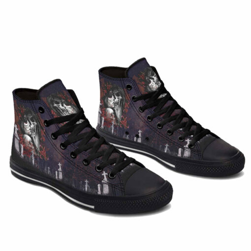 we got this couple skull high top shoes