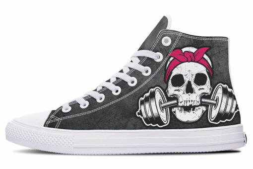 weight skull high top canvas shoes