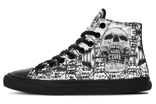 work hard everyday high top canvas shoes