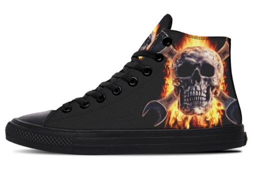 wrench in fire high top canvas shoes