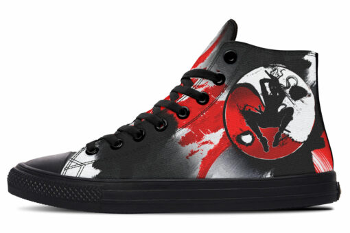 yin yang samurai girl high top canvas shoes 1